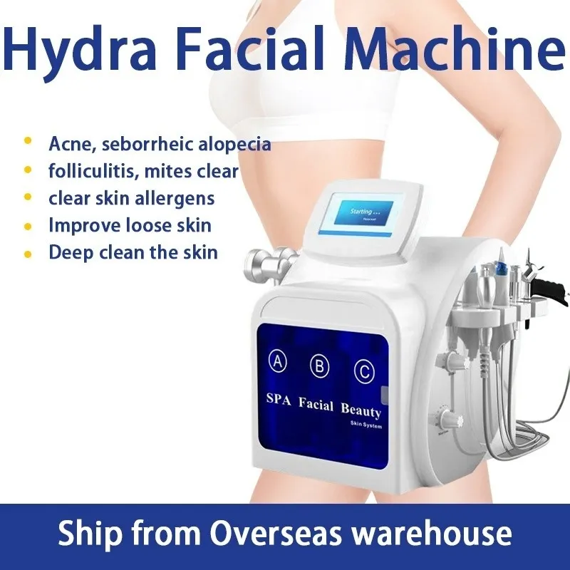 Europeo en stock High Frecuencia 5 en 1 Hidra Coreana Dermabrasion Aqua Peel Facial Máquina de belleza facial con rf Ultrasonic para la venta