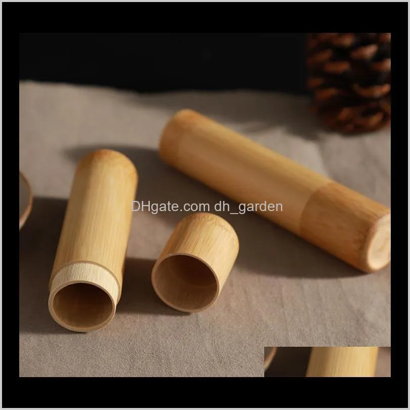 arrived sealed tea barrel box container cylinder portable bamboo tube teas pot caddy sn2521