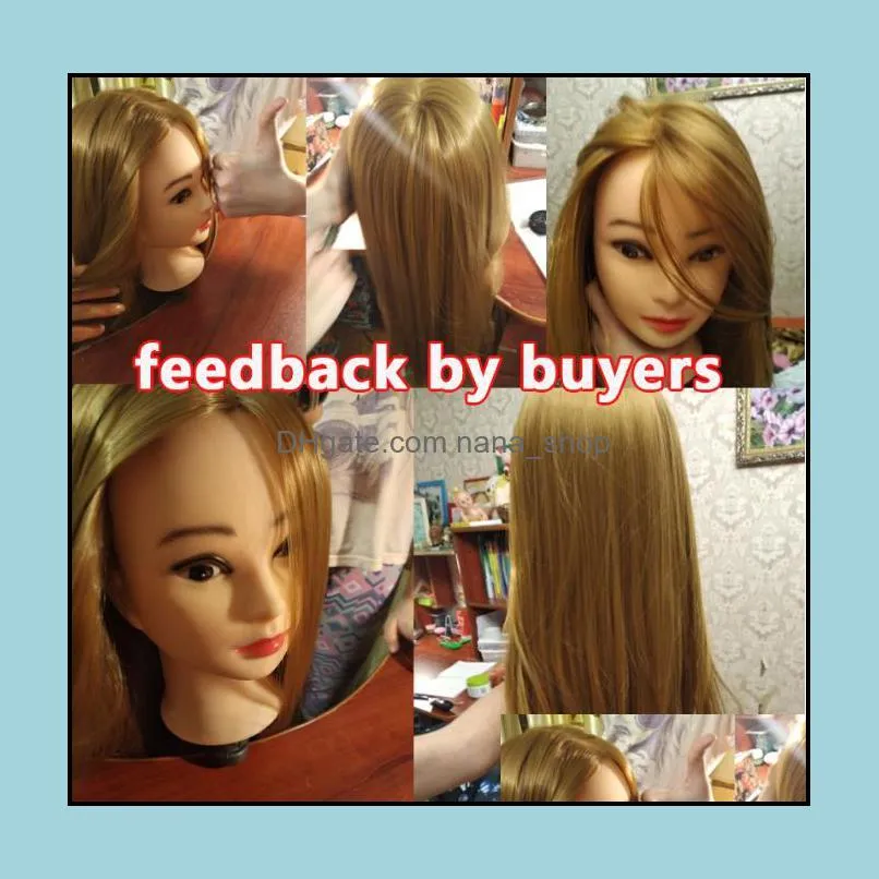 65CM Fiber Blonde Hair Training Head Mannequin Head Nice female Doll Hair styling Head Hair Mannequin manikin Hairdressing