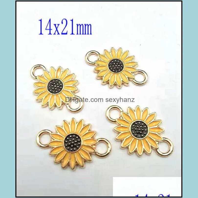 14x21mm enamel flower charm for jewelry making fashion earring pendant bracelet necklace charms