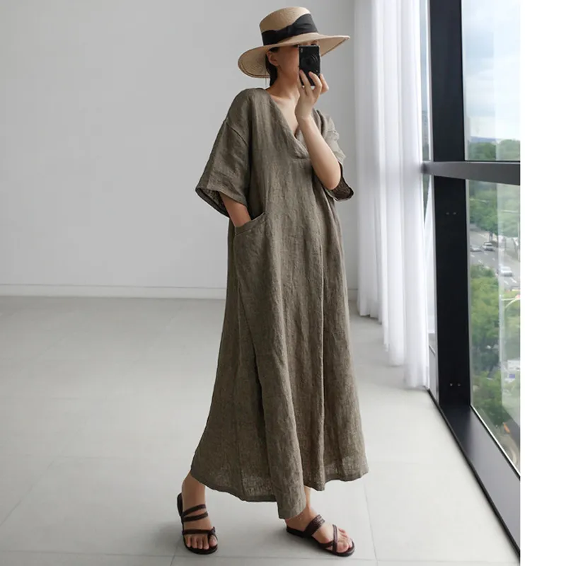 Maglietta estiva da donna, vintage, scollo rotondo, a maniche