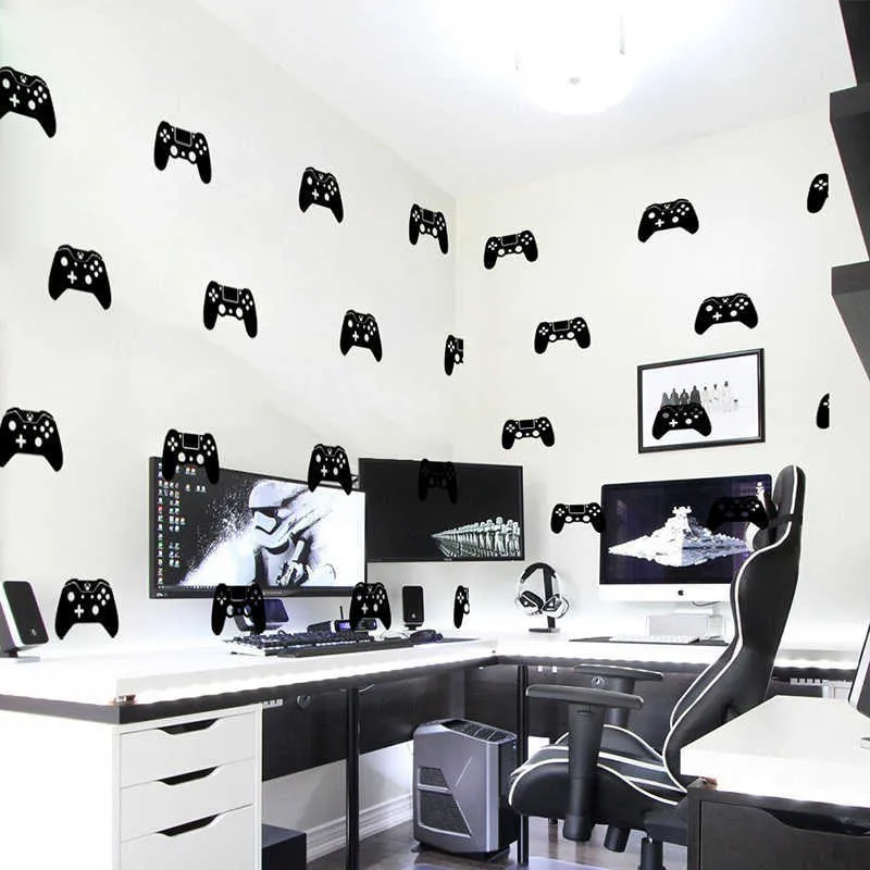 40 pièces contrôleur de commutateur de jeu XBOX autocollant mural jeu manger dormir zone de jeu Ps4 décalcomanie chambre vinyle 210705