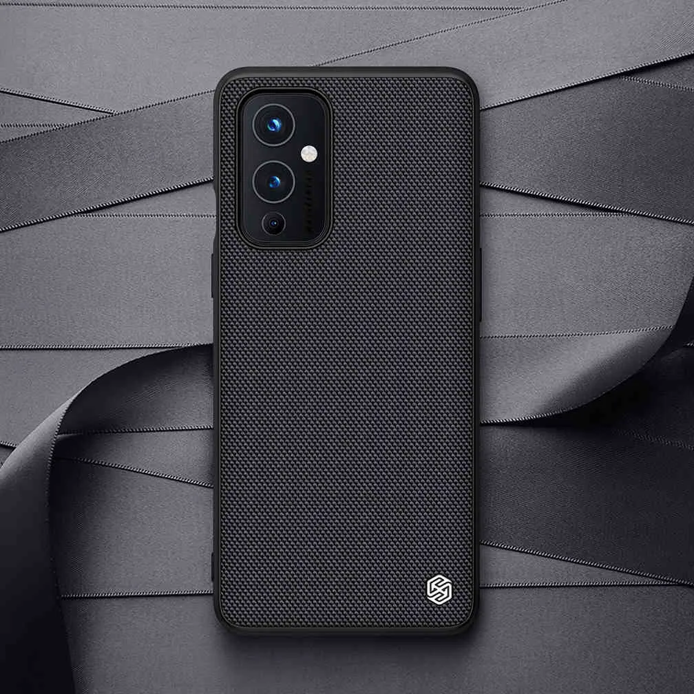 9 Pro One Plus 9 Nillkin Textured Nylon Fiber Case Back Cover OnePlus 9R Slitstarkt icke-glidande telefonskal