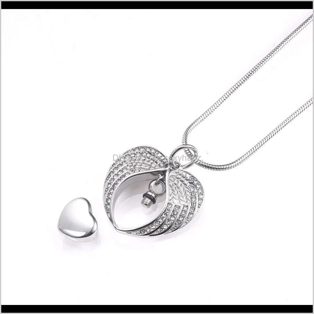 pendants commemorative family pet ashes pendant necklace wings heart shaped dad urn jar