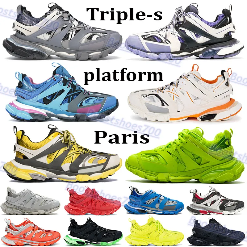 Triple s 3.0 platform casual shoes mens sneakers runner blue pink black red trainer lime white burgundy men women outdoor trainers