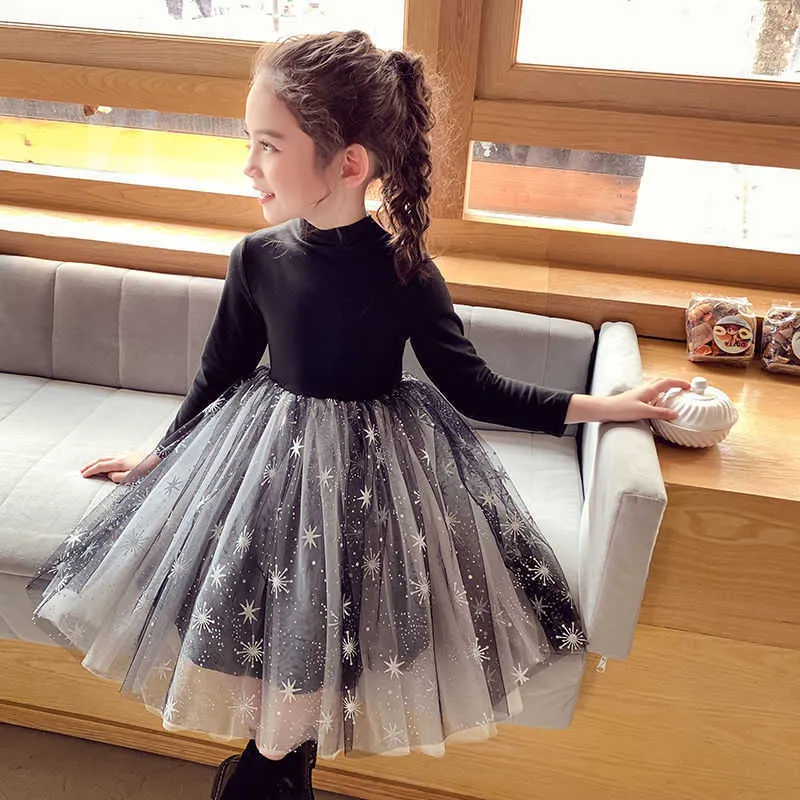 Kids Party Dress for Girl Children Sequined Dresses Girls Long Sleeve Toddlers Casual Dresses Children Spring Autumn Costumes Q0716