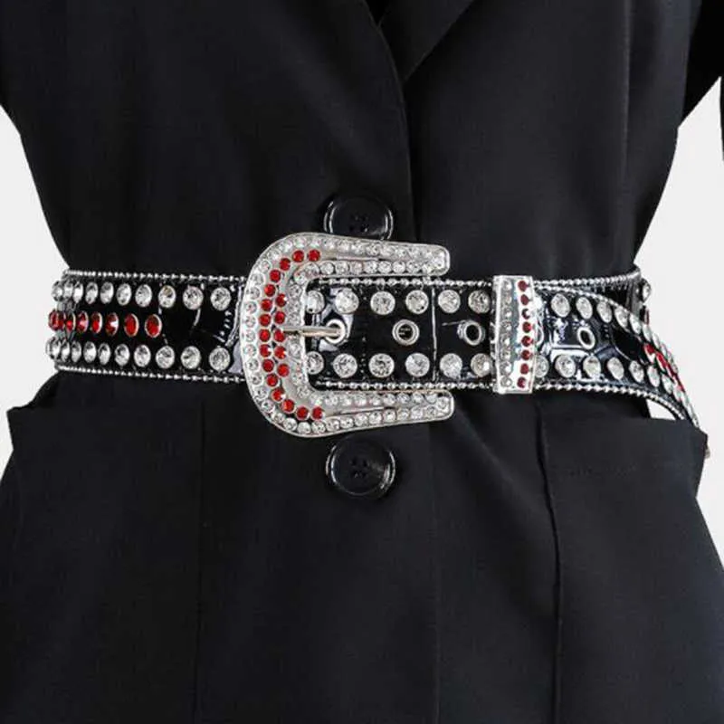 Trendy Rhinestone Cowboy Belt For Women, 4 Cm Wide... From  display picture 3