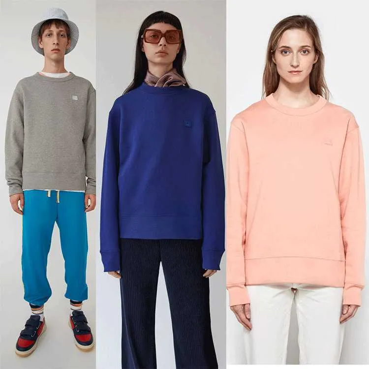 Sweats à capuche pour femmes Automne et hiver AC amoureux même peluche col rond épaissi pull couleur unie pull en molleton lâche pour les femmes