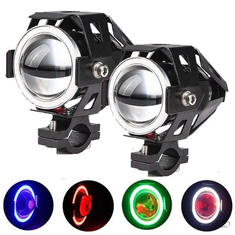 Moto LED faro guida moto Spotlight w / Switch mini U7 Fog Spot Head Light Angel Eye Devil Eye Decorative Lamp