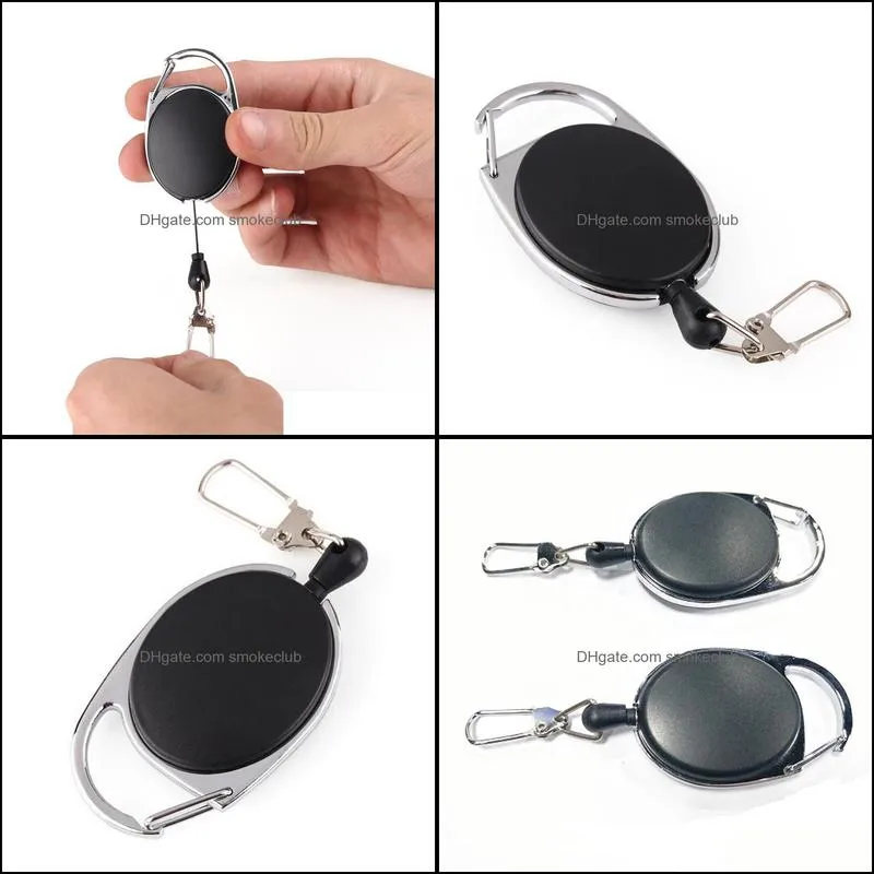 Retractable Pull Badge Reel Zinc Alloy ABS Plastic ID Lanyard Name Tag Card Badge Holder Reels Recoil Belt Key Ring Chain Clips