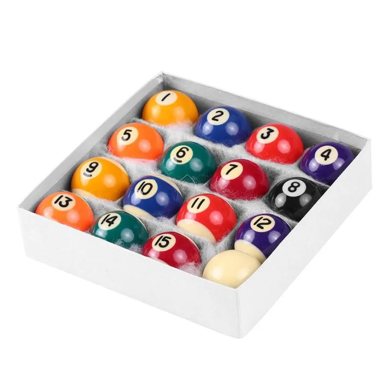 Bolas de billar de 25MM para niños, juego de bolas de billar para mesa de billar, juego completo de taco pequeño de resina de poliéster billiard1 1042 Z2