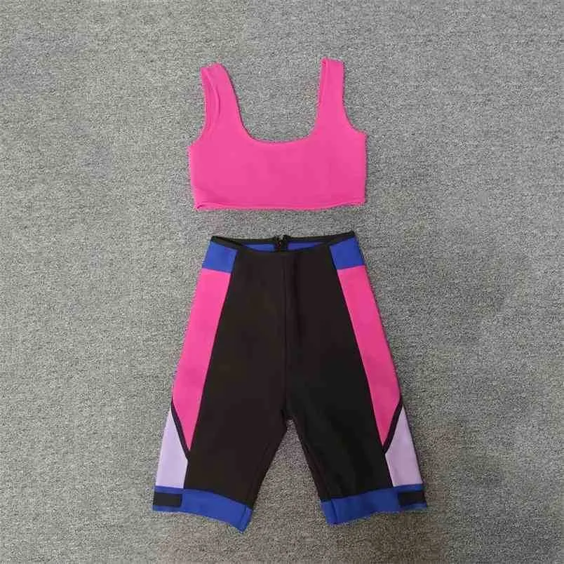 High Waist Shorts Clothes Ladies Bandage Tight Running Fitness Pants Training Sportswear Suit 210525