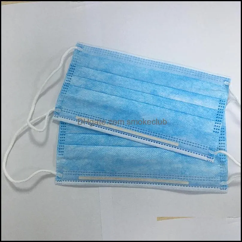 Disposable Face Masks 3-layers Non-woven Mouth Anti-Dust Breathing Masks in stock free shipping in 48hours 3252