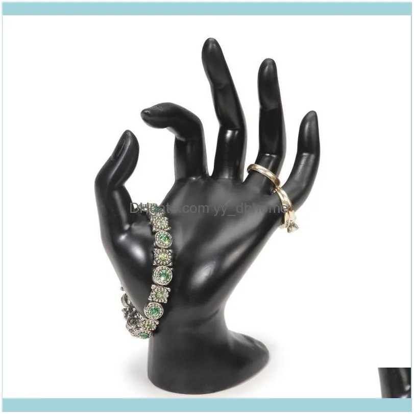 Jewelry Ring Bracelet Necklace Display Holder Stand Hand Design (Black), Showcase Pouches, Bags