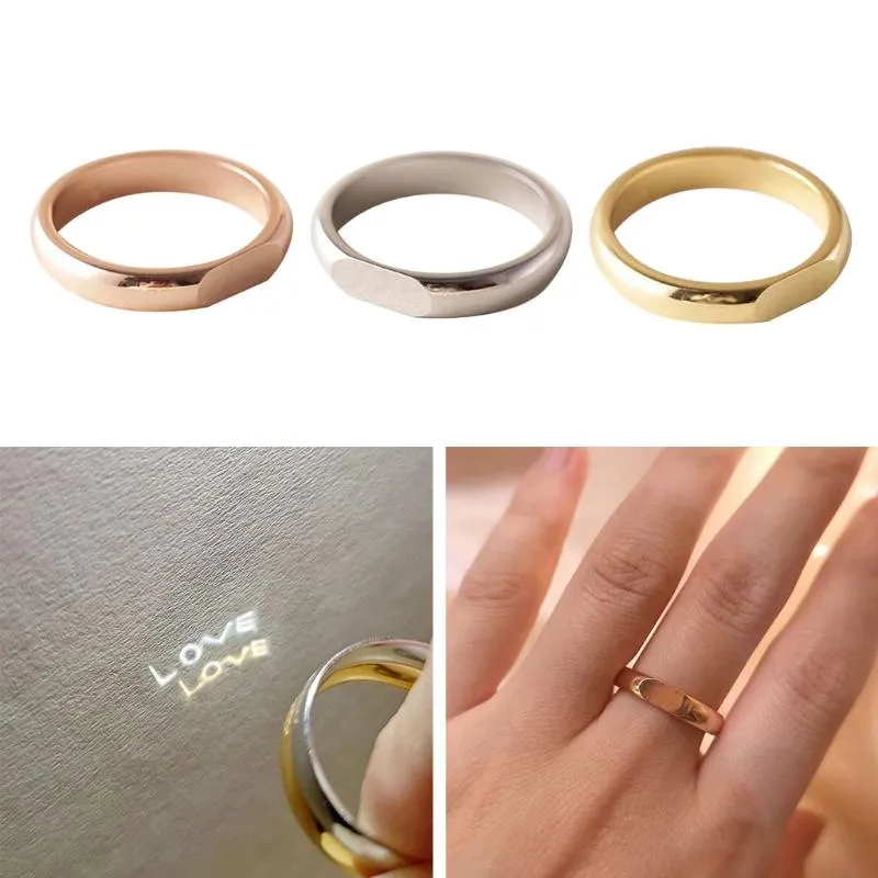 Couple Creative Light Projection Love Heart Rings Smooth Copper Female  Women Girlfriend Jewelry Engagement Wedding Ring From Ryananderson, $20.64  | DHgate.Com