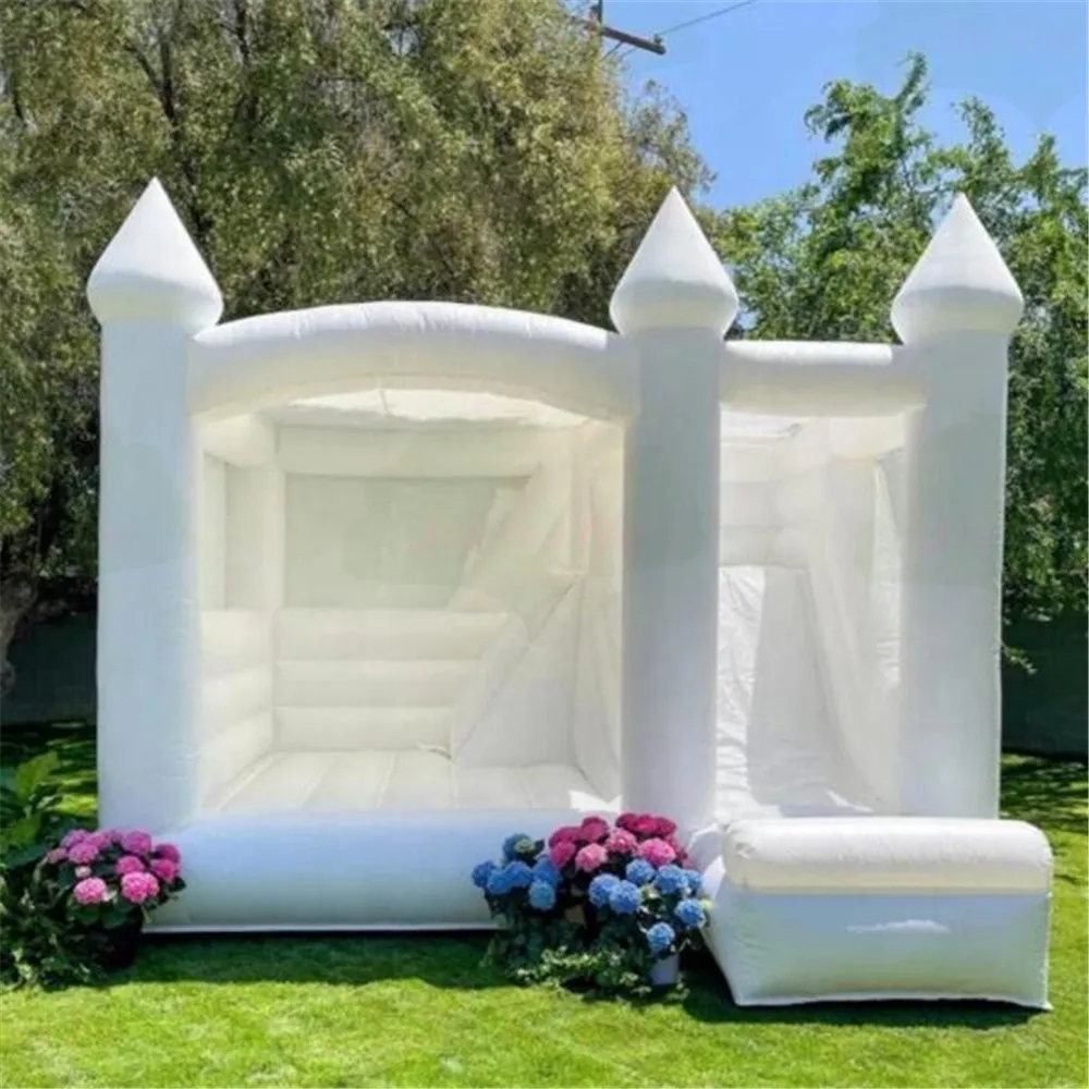 3 in 1 4x3m PVC Trampolines Opblaasbaar Bouncing Castle Springen Jumper Bouncer Bridal Bounce House met Dia voor Party Games