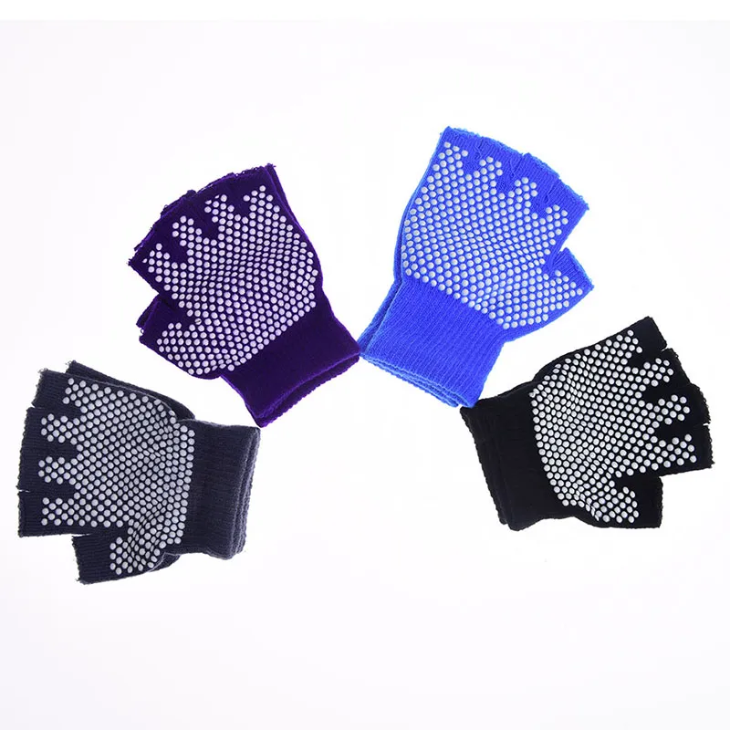 Gants de sport unisexes antidérapants, 1 paire, sans doigts, poignée collante pour Yoga/Pilates, équilibre, entraînement chaud, Fitness, gants exposés