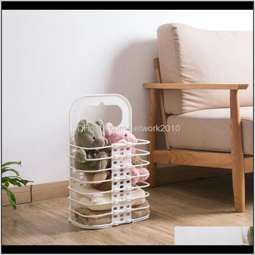 bathroom folding laundry hamper dirty clothes basket wall hanging household plastic clothes storage basket bathroom laundry basket