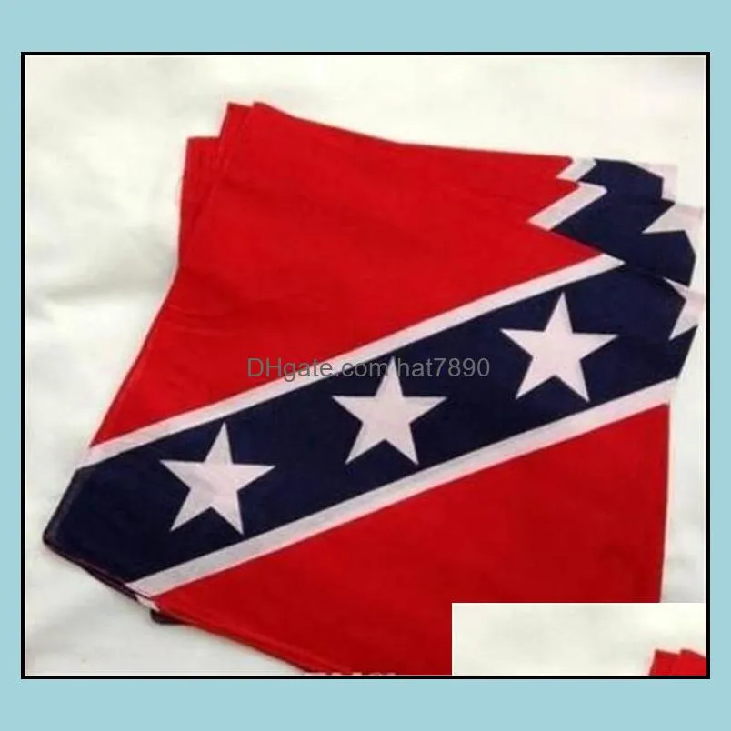 New 60pcs 55*55cm 100% cotton confederate hiphop bandanas civil war battle bandana headwrap outdoor flag kerchief Headbands 0383