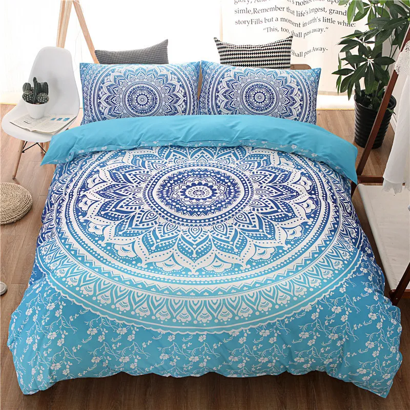 Bohemian Tre-Piece Bedding Sets Full King Queen Size Printed Quilt Cover Pillow Case Brand Chic Designer Bed Conestriers Supplies I lager