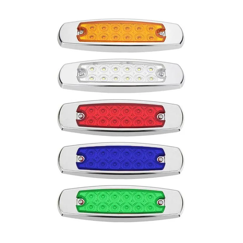 Streifen 1Pack 12V rot / blau / grün / weiß Bernstein Seitenmarkierung Light Clearance 12-LED-LKW-Anhänger für Peterbiltwarnung