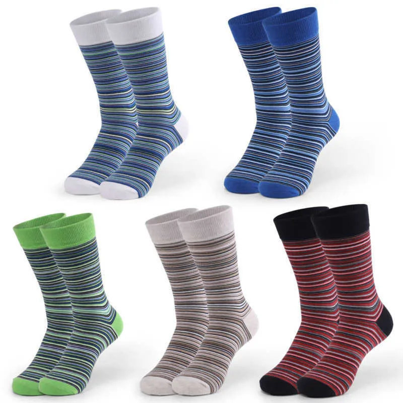 Peonfly engraçado casual colorido homens listrados conforto acertar cor sokken para bussiness moda algodão feliz meias x0710