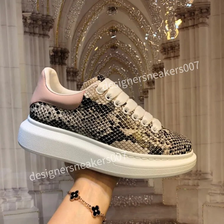 Customized Snake Skin Textured Leather Sneaker with Metal Initial
