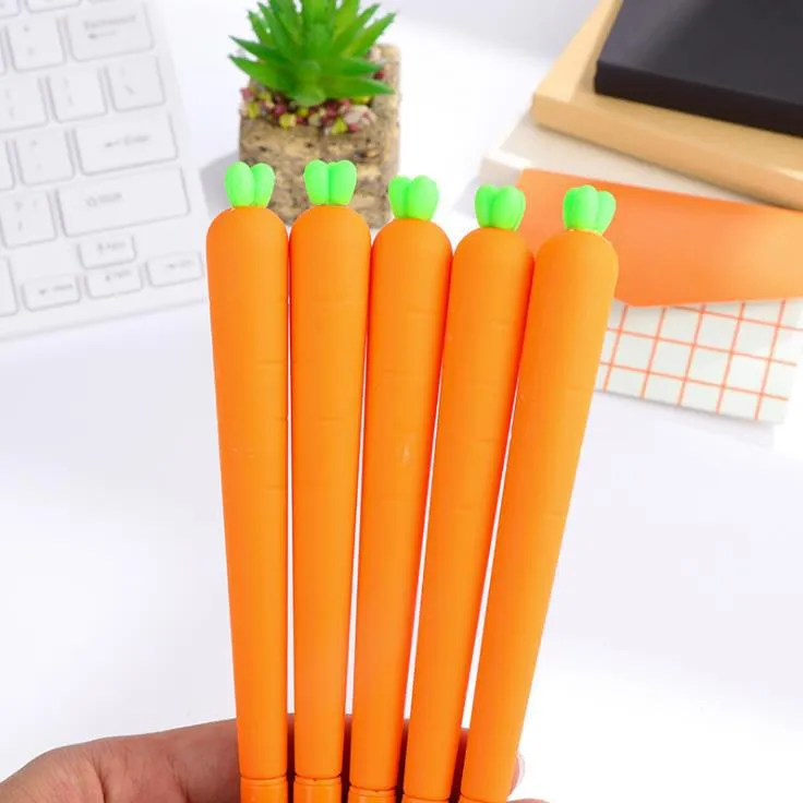 Cute Black Refill Neutral Pen Stationery Korean Personalized Signature Gel Pens Student Carrot Water-Based Pen