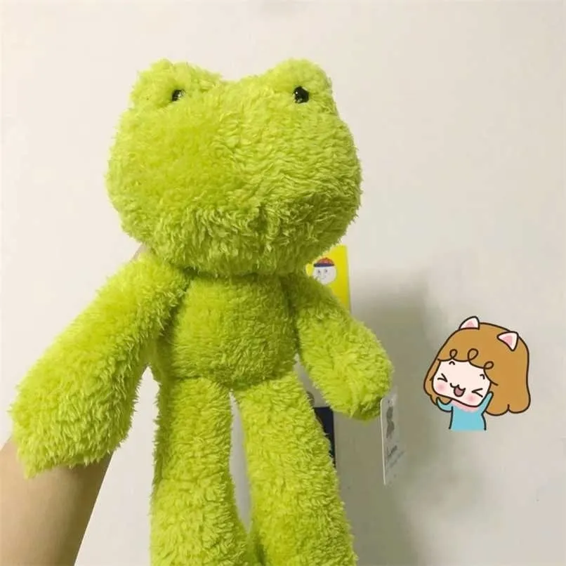 30 cm Cute Frog Peluche Bambini Comfort Peluche Bambola di pezza Cuscino Cuscino Car Home Decor Regalo di compleanno per gli amici 220209