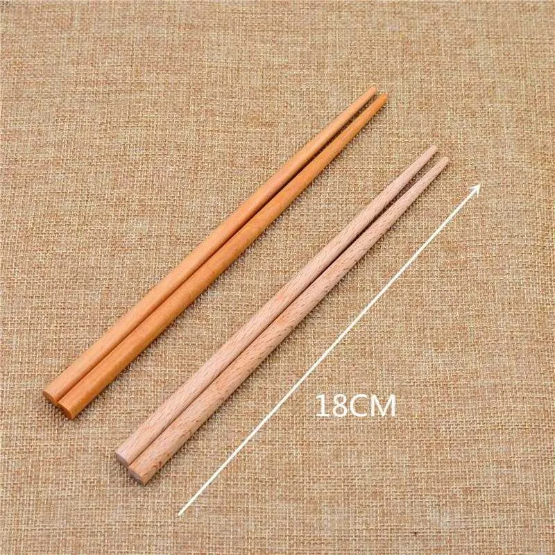 Reusable Handmade Chopsticks Japanese Natural Wood Beech Chopsticks Sushi Food Tools Child Learn Using Chopsticks 18cm