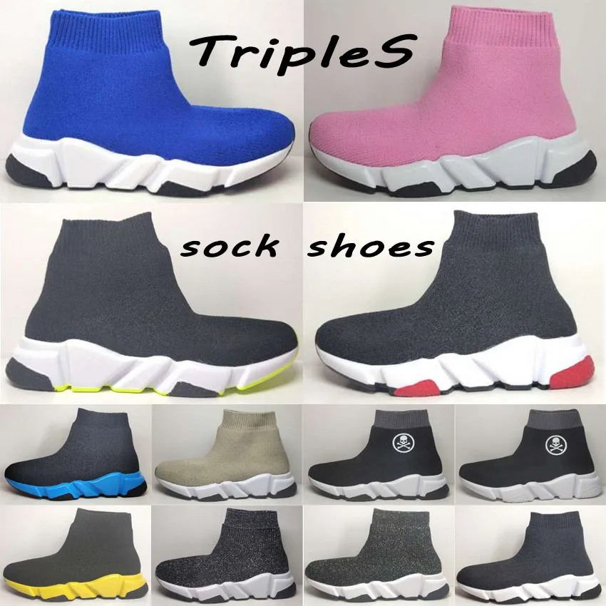 Triples Kids Childrens Boy Girl Youth Speed ​​Trainer Sock Boots Casual Shoes City Socks Boot Shoe Runners Runner Platform Sneaker
