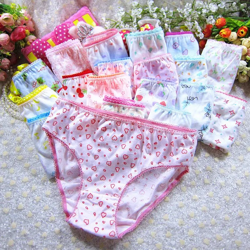 12Pcs/Lot Cotton Girls Kids Short Briefs Children Underwear