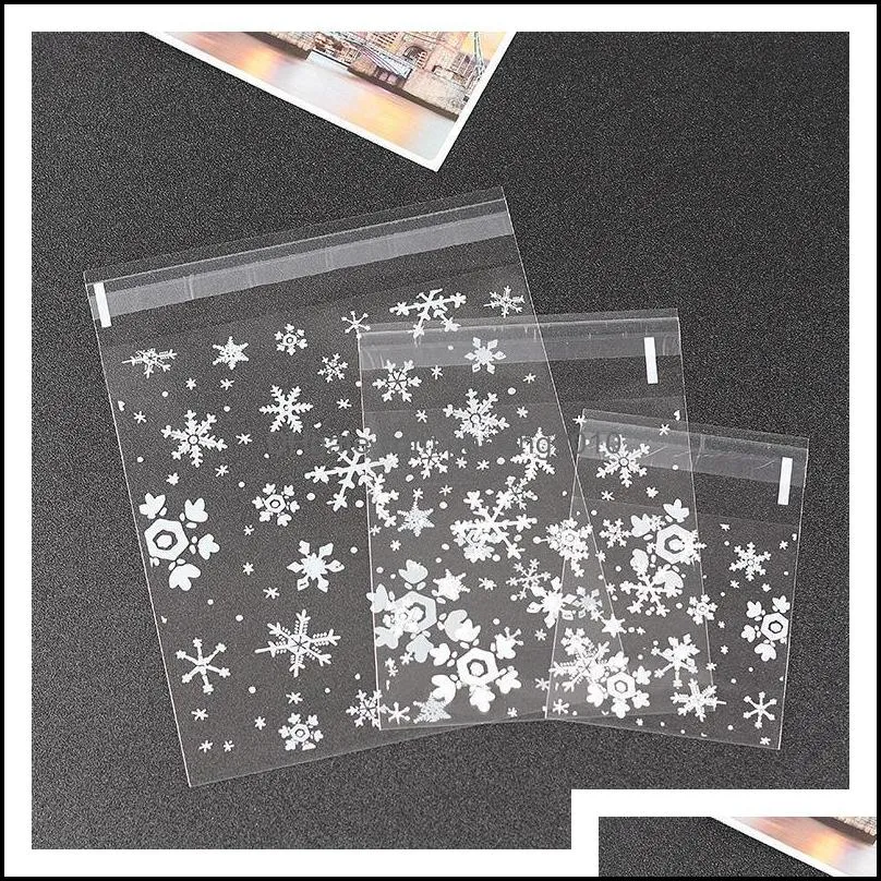 Event Festive & Gardenclear Cello Snowflake Xmas Cellophane Sweet Biscuit Bags Party Favour Gift Home Diy Wrap Supplies Celebration Wrap Dro