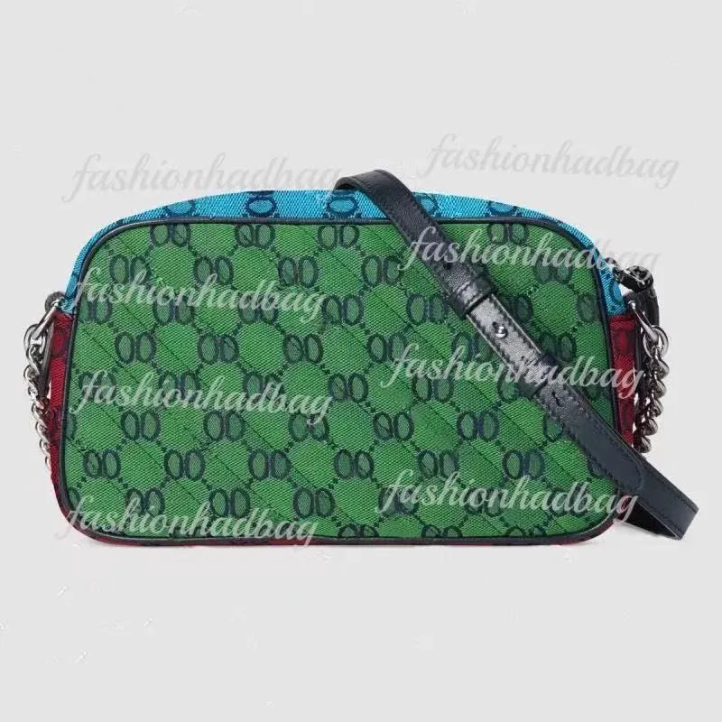 عالية الجودة المرأة ضوء مارمونت متعدد الألوان قماش صغير حقائب كتف حقائب اليد الفضة سلسلة Crossbody سوهو حقيبة ديسكو رسول محفظة محفظة مدرسة باو # 65188