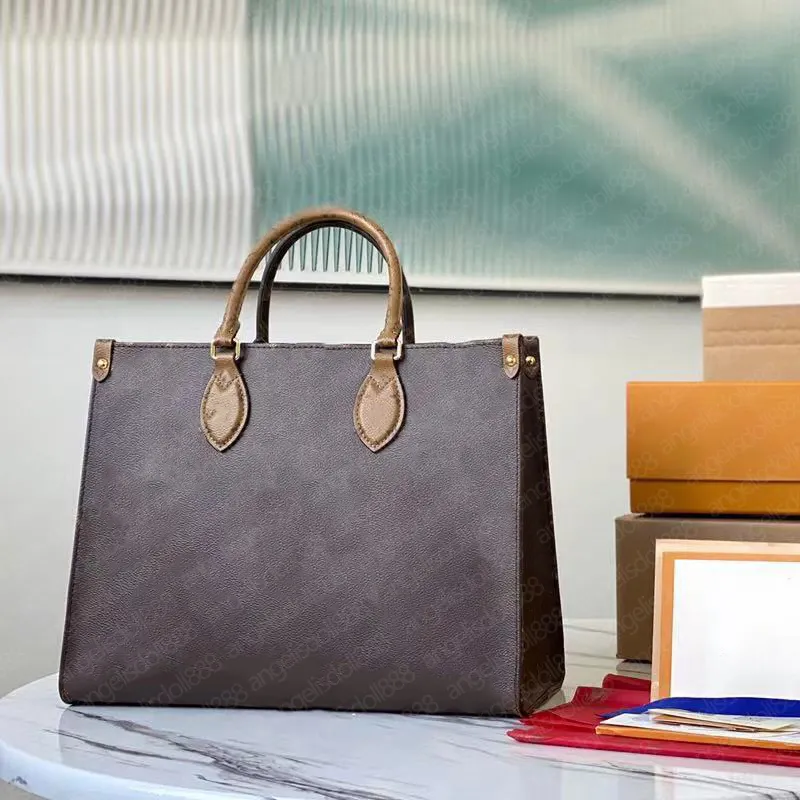 Luxurys Designer Womens Handtaschen Geldbörsen Einkaufstasche mit Datum Code Klassische braune Buchstaben Drucken Monogr Leder Top Qualität Luis Vton Tote Bags