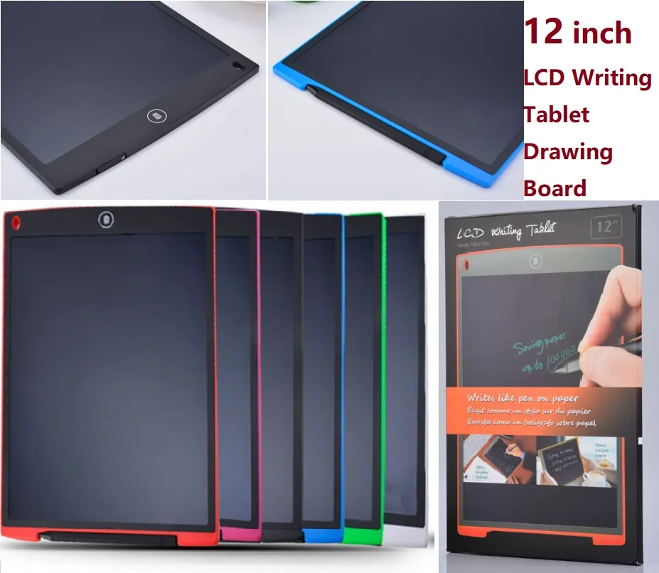 Novo portátil 12 polegadas desenho tablet caligrafia almofadas eletrônicas tablet tablet com caneta para adultos crianças crianças