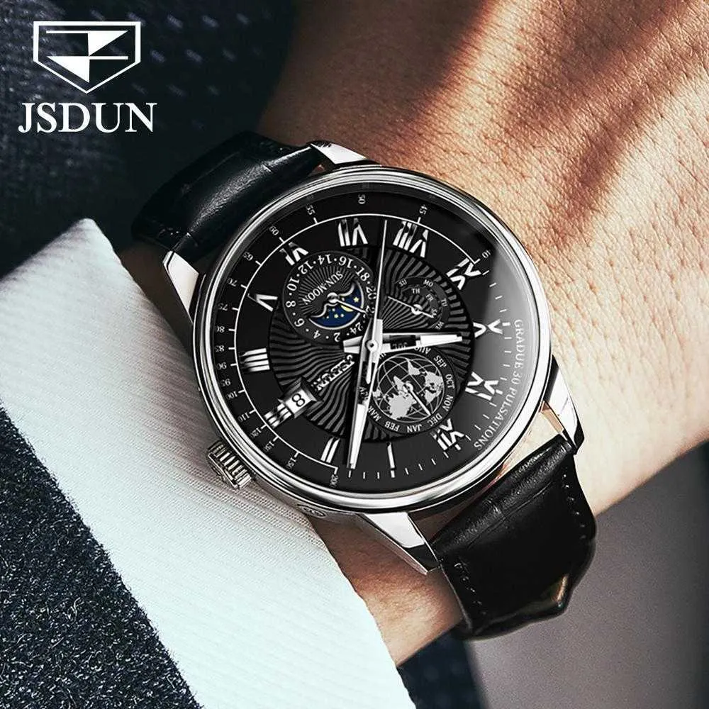 JSDUN Luxury Automatic Business Waterproof Mechanical Watch For