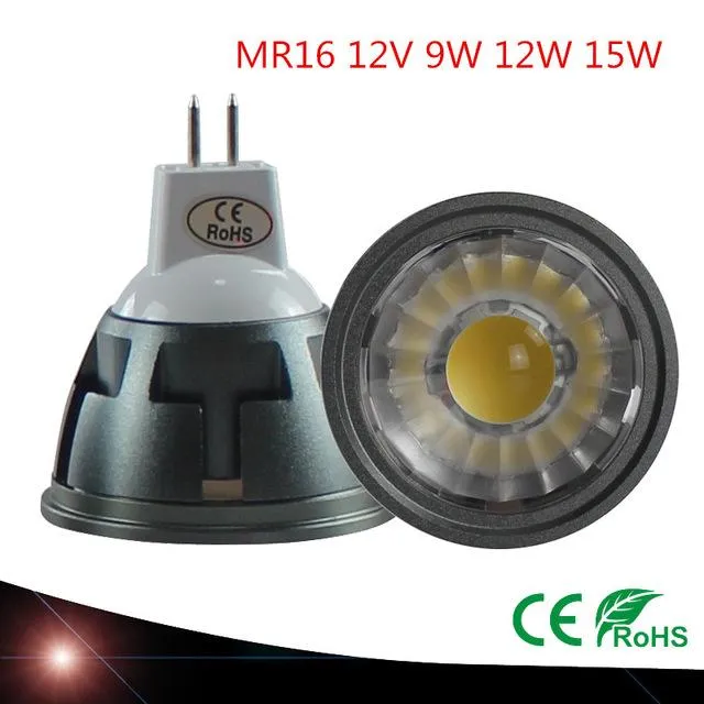 Lampor Ankomst Högkvalitativa LED-strålkastare MR16 9W 12W 15W 12V Dimbar taklampa Julutgivare Kall varm vit