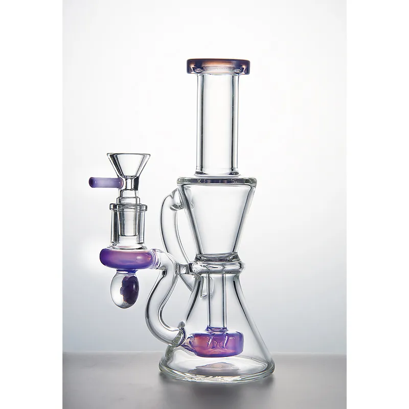 Klein Recycler Heady Glass Bongs Hookahs Showerhead Perc Oil Dab Rigs Water Pipes 4mm Thick With Bowl