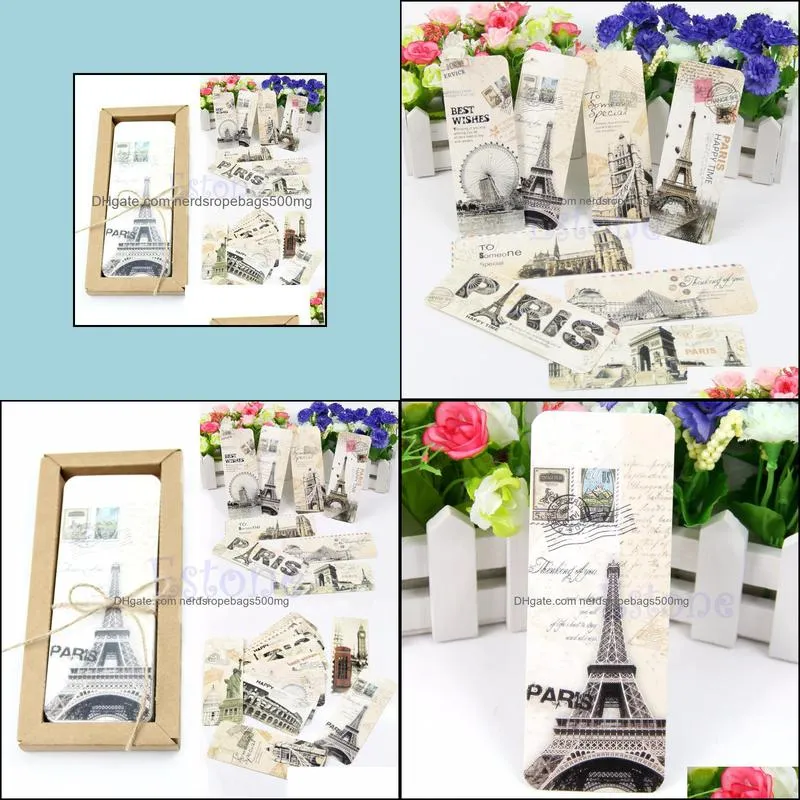 30pcs Different European Scenes Vintage France Paris Eiffel Tower Bookmark Set