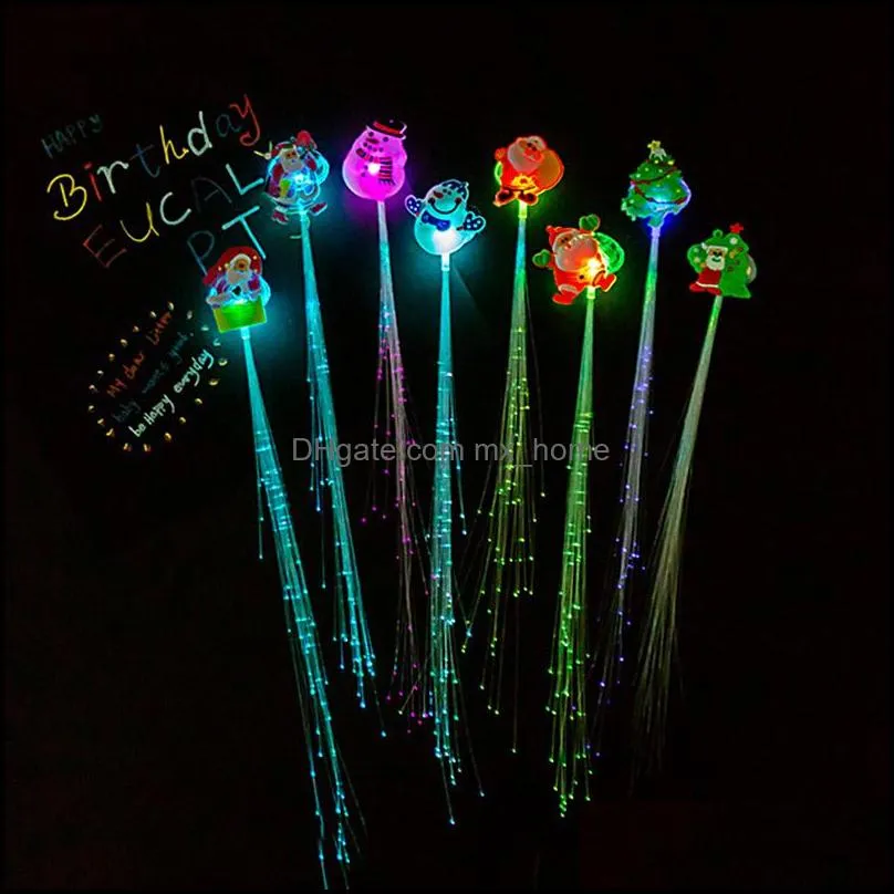 Creative Colorful Luminous Braids For Christmas Party Led Fiber Braids Party Flashing Props DHL Free Shipping