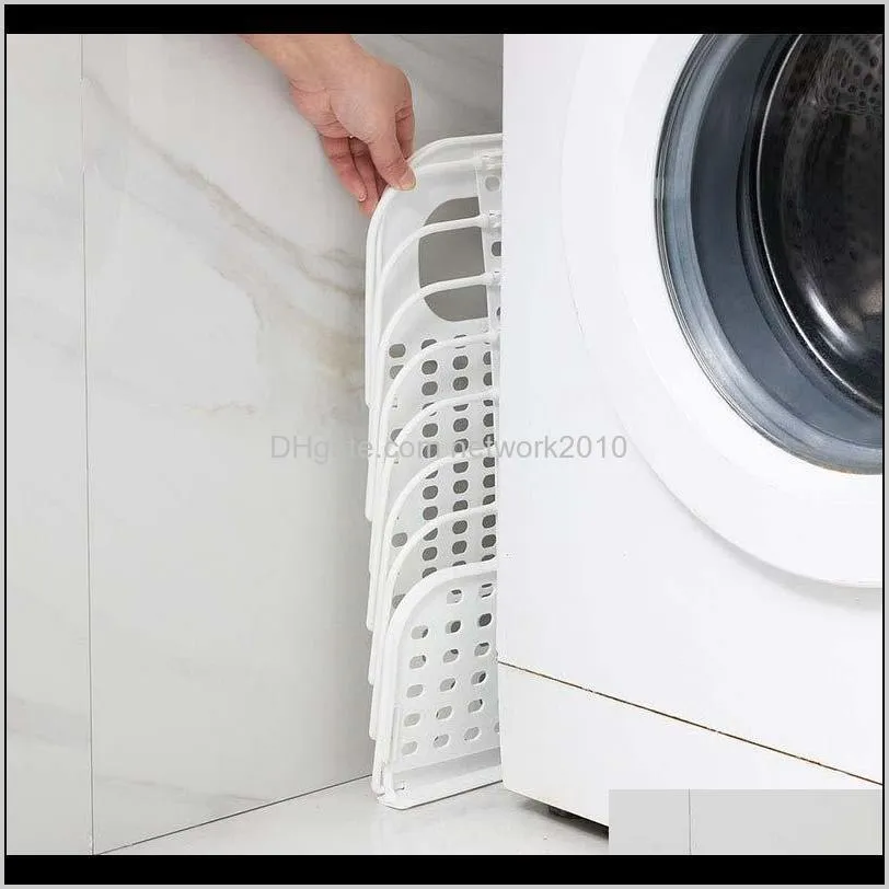 bathroom folding laundry hamper dirty clothes basket wall hanging household plastic clothes storage basket bathroom laundry basket