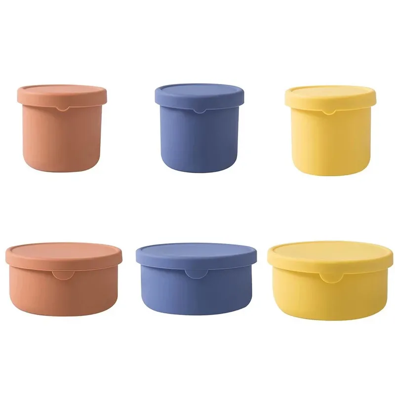 Silicone Food Storage Container with Lids Portable Lunch Box Heated Freezer Containers