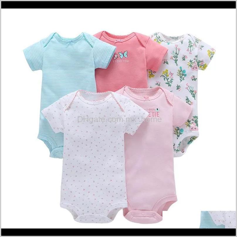 baby romper 5-piece/lot baby jumpsuit cotton boy&girls clothes short sleeve summer striped newborn ropa bebe clothing 0-24m