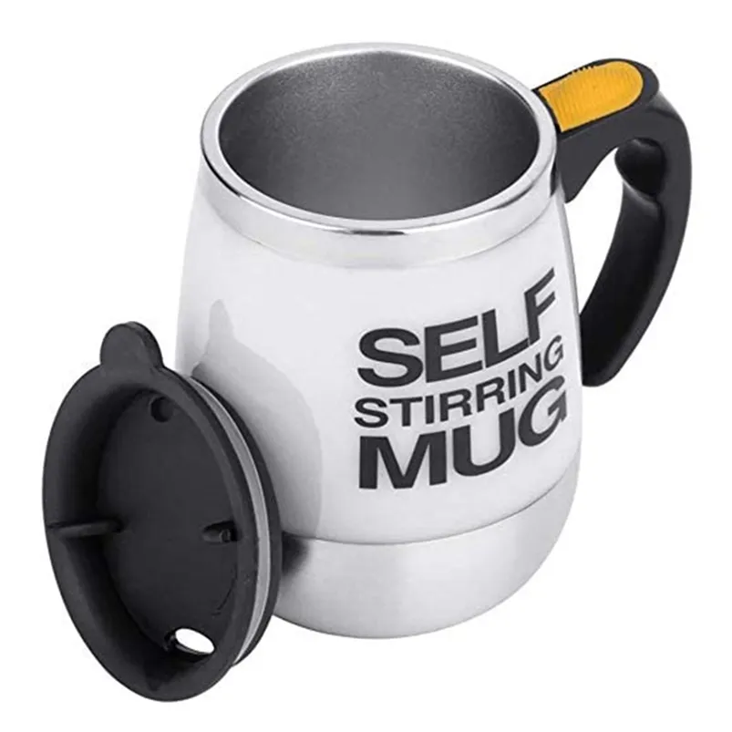 Electric Self Regening Koffie Mok Cup Rvs Automatisch Zelf Mengen Spinnen Thuis Office Travel Mixer Melk Whisk Cup 210804
