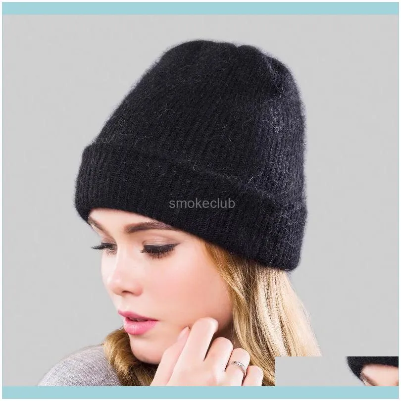 Beanies Winter Hat For Women Fur Cashmere Wool Cap Female Knitted Skullies Warm Soft Knit Bonnet Bonnets Wholesale