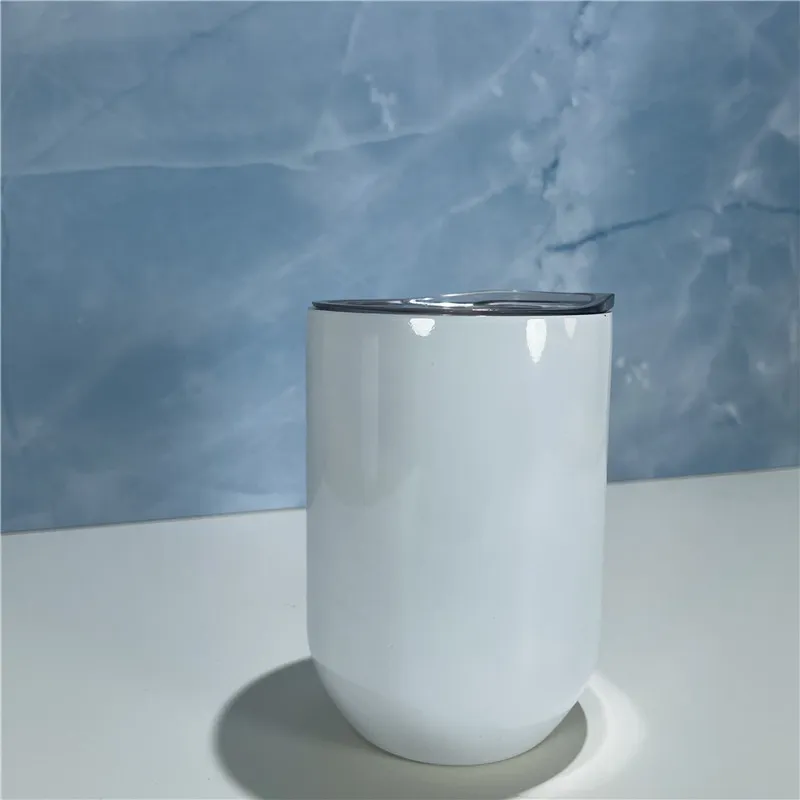 DIY Sublimation 12oz Stainless Steel Stemless Wine Tumblers - Vacuum  Insulated Shatterproof Egg-Shaped Cups - Straight Design for Custom Printing