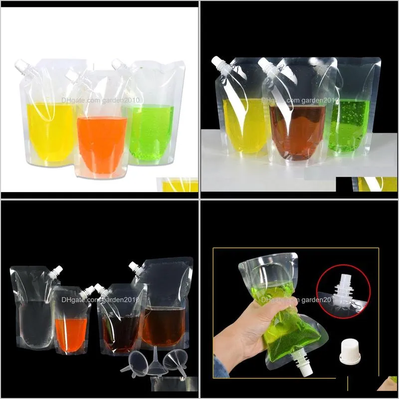 bevel opening stand-up plastic drink packaging bag spout pouch for juice milk coffee beverage liquid packing bag drink pouch wb3255