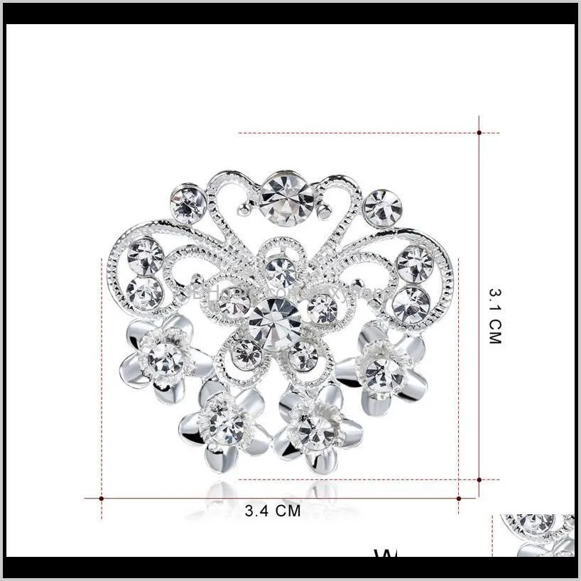 diamond flower brooches pins brooches wedding brooch pin fashion jewelry women men christmas gift drop shipping