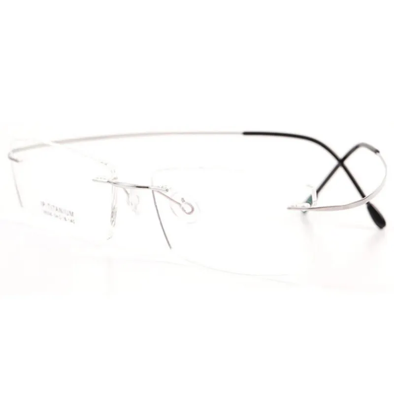 純チタン光フレームシルエット型低刺激性蝶番式メガネフレーム男性女性ブランド超照明眼鏡